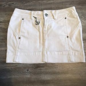 ❤️ White jean mini skirt